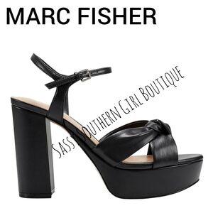 🆕⭐ Marc Fisher Black Platform Sandals Heels